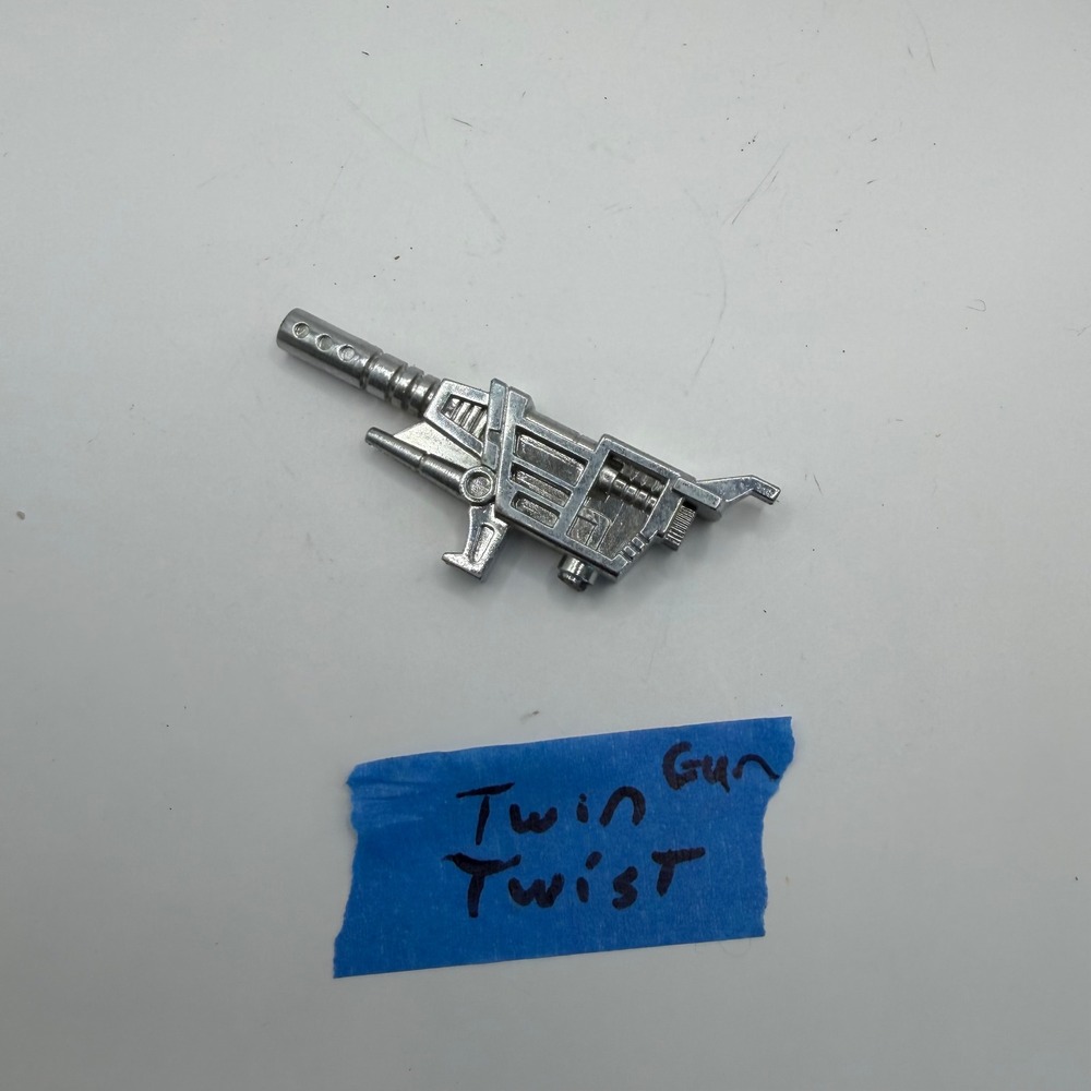 Vintage Transformers G1 Twin Twist Gun Blaster Weapon Accessory Chrome 1985